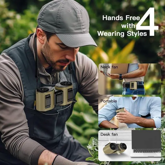 Alt view image 3 of 7 - Portable Waist Fan Rechargeable Detachable Cooling Fan 5 Speed Portable Waist Belt Clip For Outdoor Camping Rechargeable Clip