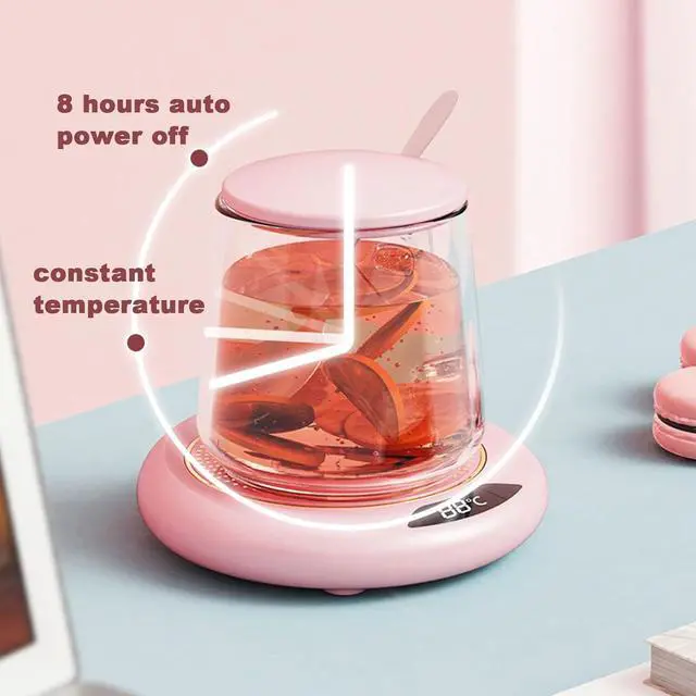 Alt view image 4 of 7 - Mug Warmer,Coffee Warmer for Desk Auto Shut Off,Electric Coffee Cup Warmer with 3-Temp Settings,Smart Coffee Warmer for Desk Keep Coffee, Beverage, Hot Chocolate Warm (Pink)