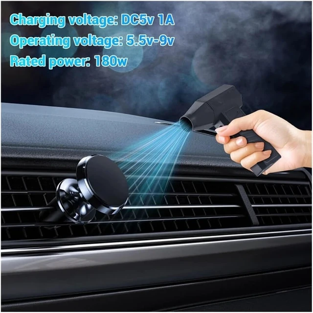Alt view image 5 of 7 - 130000RPM Mini Fan Electric Air Duster Adjustable wind speed Portable Turbo Violent Blower Rechargeable Car Cleaning(Orange)
