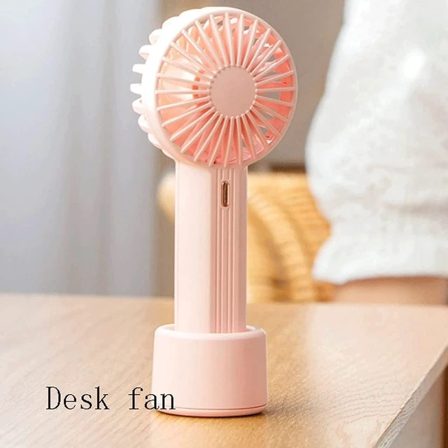 Alt view image 7 of 7 - Portable Portable Handheld Fan,Cooling Fan, 3 Speeds Strong Wind,Office,Hiking,Camping,Travel,Mini Fan,Rechargeable Mini Fan High Wind (Color : Pink)