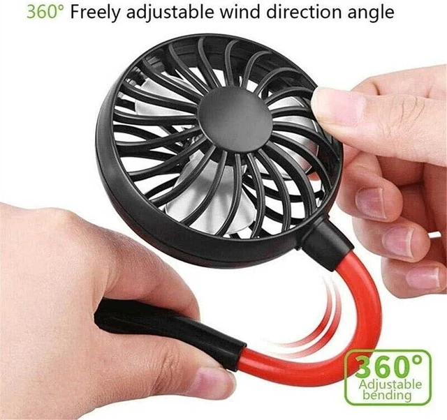 Alt view image 4 of 7 - Portable Neck Fan, Hanging Mini USB Rechargeable Lazy Neckband Fans with Dual Wind Head Fit for Sports or Traveling Low Noise Design (Color : Pink)