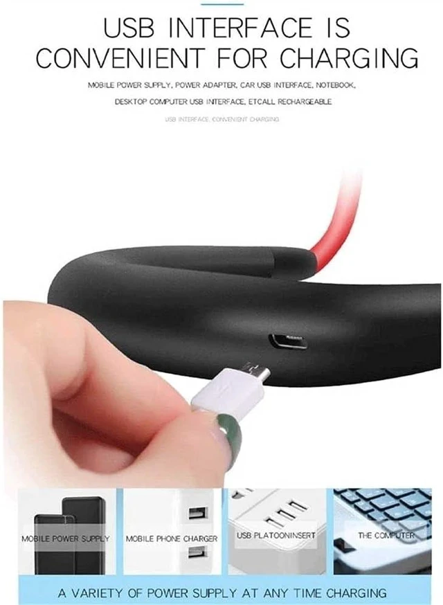 Alt view image 5 of 7 - Portable Neck Fan, Hanging Mini USB Rechargeable Lazy Neckband Fans with Dual Wind Head Fit for Sports or Traveling Low Noise Design (Color : Pink)