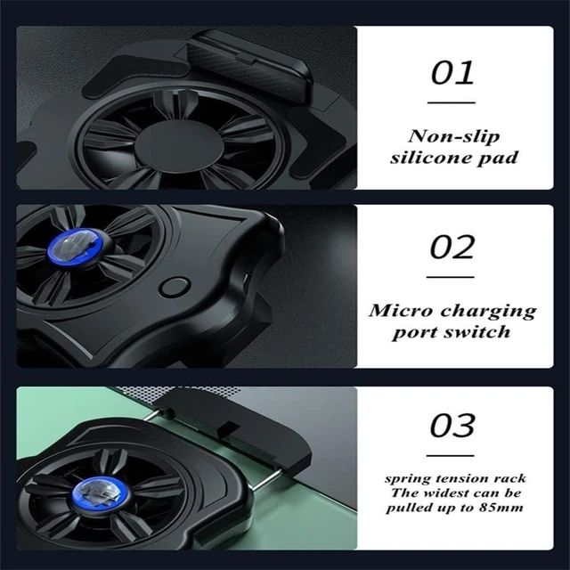 Alt view image 3 of 4 - Universal Portable Radiator Mobile Phone Accessorie Cooler for Game Cooling Fan for Mobile Phone