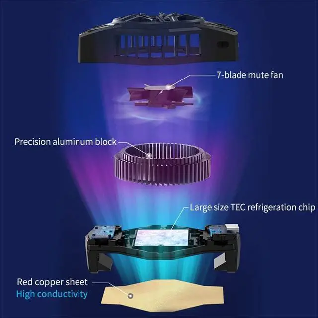 Alt view image 5 of 5 - Mobile Phone Cooler Semiconductor 68-93Mm Wide Universal Cooling Fan Cool Heat Sink For Cell