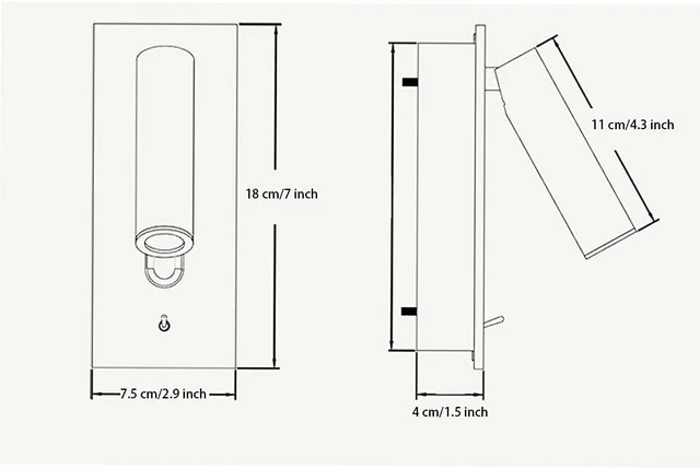 Alt view image 2 of 7 - Wall Lamps, Wall Lights Reading Lights Bracket Light Rotatable USB Charging Hidden Switch Suitable for Living Room Bedroom Hotel Kitchen Restaurant Reading Wall Lamp