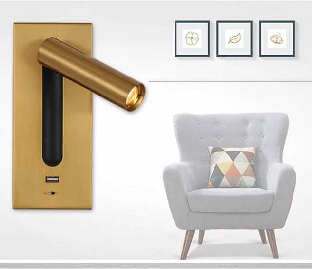 Alt view image 4 of 7 - Wall Lamps, Wall Lights Reading Lights Bracket Light Rotatable USB Charging Hidden Switch Suitable for Living Room Bedroom Hotel Kitchen Restaurant Reading Wall Lamp
