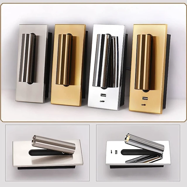Alt view image 5 of 7 - Wall Lamps, Wall Lights Reading Lights Bracket Light Rotatable USB Charging Hidden Switch Suitable for Living Room Bedroom Hotel Kitchen Restaurant Reading Wall Lamp