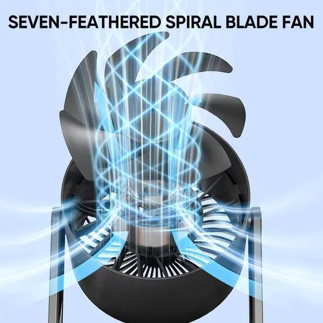 Alt view image 6 of 7 - Smart Digital Display Touch Desktop Fan, USB Desk Table Fan With LED Display, 120° Adjustable Head Tilt, Silent Air Circulator Fans, Mini Desktop Cooler for Home(Beige,Rechargeable)