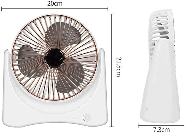 Alt view image 2 of 7 - Mini Desk Fan Battery Operated, Ultra Quiet 3-Speed Portable Baby Stroller Fan, USB Rechargeable Fan for Home Office Buggy Outdoor Camping Easy to Carry (Color : A)