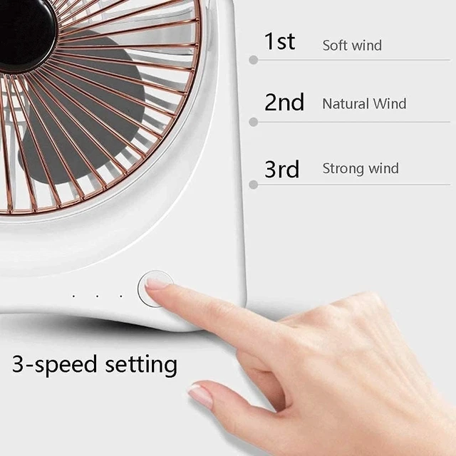 Alt view image 6 of 7 - Mini Desk Fan Battery Operated, Ultra Quiet 3-Speed Portable Baby Stroller Fan, USB Rechargeable Fan for Home Office Buggy Outdoor Camping Easy to Carry (Color : A)