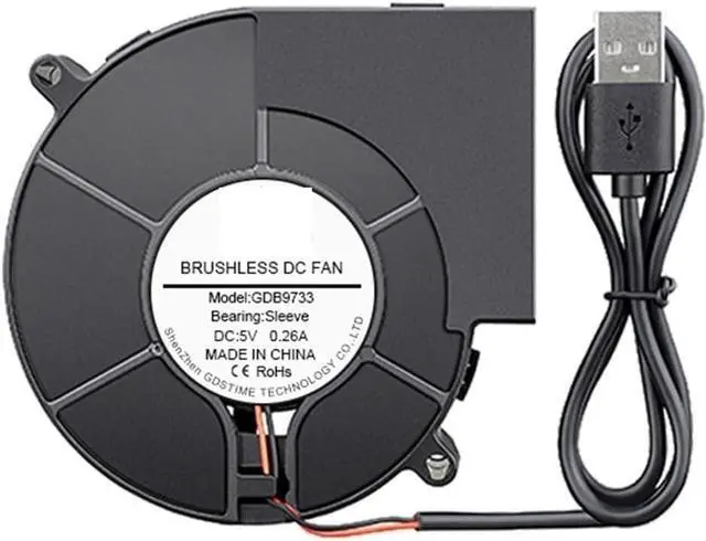 Main image of Centrifugal Blower,Blower Fan, DC 5V 97x94x33mm 9733 Sleeve Bearing USB Blower Silent Cooling Fan for Outdoor BBQ Mobile Stove Centrifugal Turbo Blower Powerful and Energy efficient