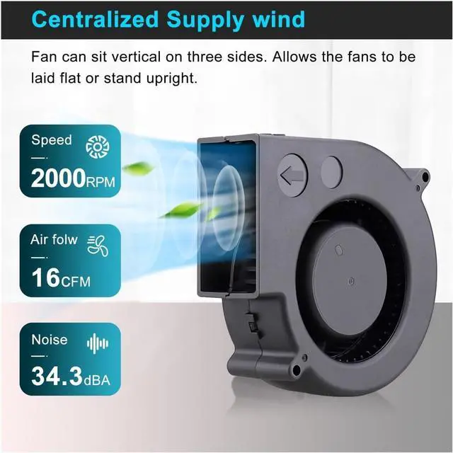 Alt view image 5 of 6 - Centrifugal Blower,Blower Fan, DC 5V 97x94x33mm 9733 Sleeve Bearing USB Blower Silent Cooling Fan for Outdoor BBQ Mobile Stove Centrifugal Turbo Blower Powerful and Energy efficient