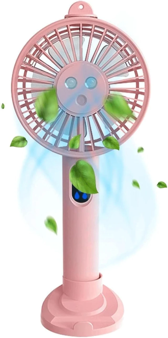 Alt view image 7 of 7 - ZUMAHA Portable Fan 3 Wind Speed Mini Fan, Spray Cooling Fan, USB Rechargeable Handheld Fan for Office/Home/Outdoor, Mobile Phone Holder Cooling Artifact