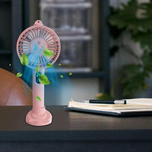 Alt view image 3 of 7 - ZUMAHA Portable Fan 3 Wind Speed Mini Fan, Spray Cooling Fan, USB Rechargeable Handheld Fan for Office/Home/Outdoor, Mobile Phone Holder Cooling Artifact