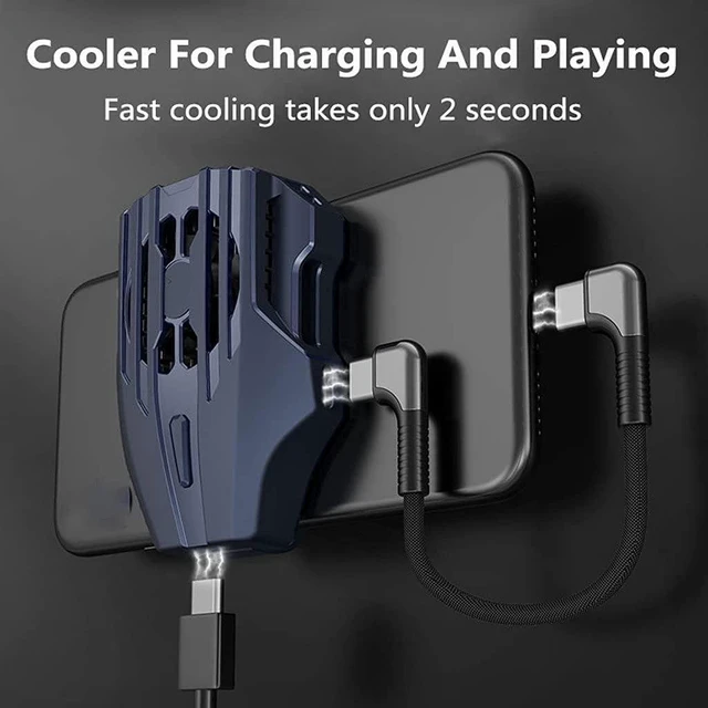 Alt view image 2 of 6 - Mobile Phone Cooling Fan for Gaming, 3-Speed Mobile Game Cooler Case Radiator, Portable Semiconductor Cooling Heatsink Fan for Gaming, Live Streaming for Smartphones