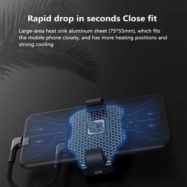 Alt view image 3 of 6 - Mobile Phone Cooling Fan for Gaming, 3-Speed Mobile Game Cooler Case Radiator, Portable Semiconductor Cooling Heatsink Fan for Gaming, Live Streaming for Smartphones