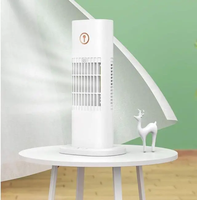 Alt view image 5 of 6 - Grafken Desktop Tower Fan, Small Fan Humidification Spray Desktop Small Air Cooler Mini Cooling USB Home Tower Fan Portable Water Cooling Fan (Color : White)