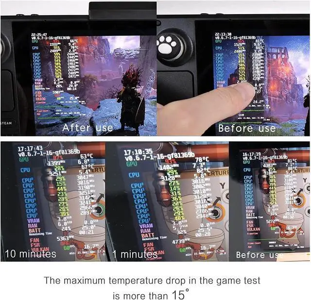 Alt view image 4 of 6 - Cooling Fan for Steam Deck Reduce High Temperature Fan Cooler, Must-Have Efficient Portable Rechargeable Steam Deck Cooler