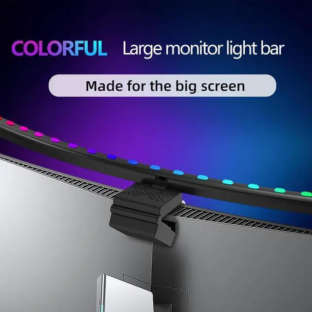 Alt view image 5 of 7 - RGB Monitor Light Bar,Curved with RGB Backlight,Computer Screen Lamp for Eye Caring, Light Source with Touch Control Timed Computer Light Bar,Gaming Accessories for Home