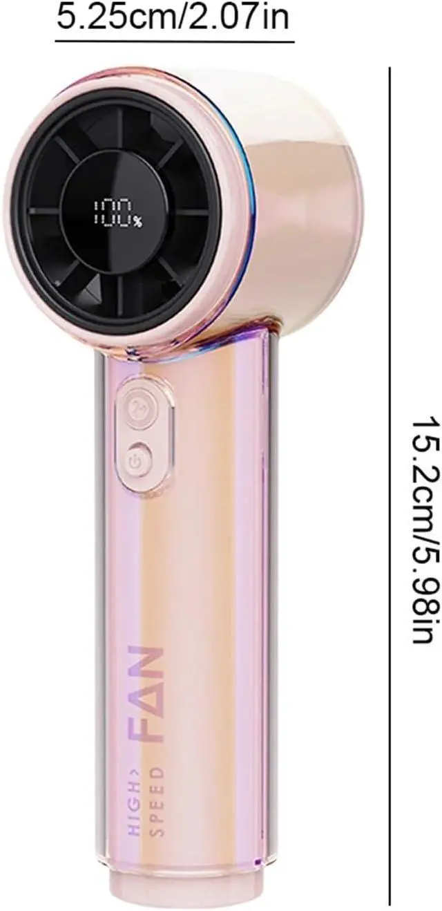 Alt view image 5 of 5 - Handheld Fan 3000mAh Rechargeable 100-level Speed Adjustable Portable Fan Desktop Fan Travel Camping Outdoor(Blue)