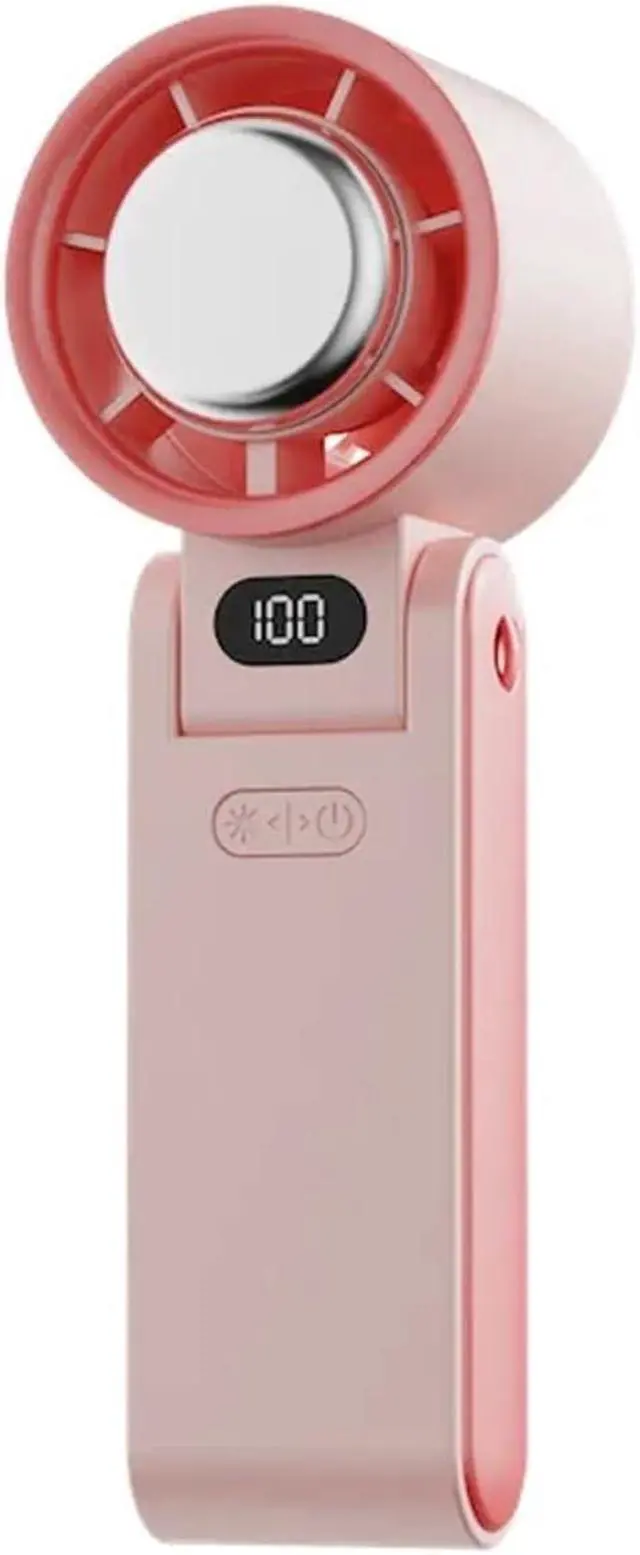 Main image of Portable Handheld Fan 100 Wind Speeds Turbo Fan 3600mAh Rechargeable Air Cooling Fan Foldable High Speed Cold Compress Fan(Pink)