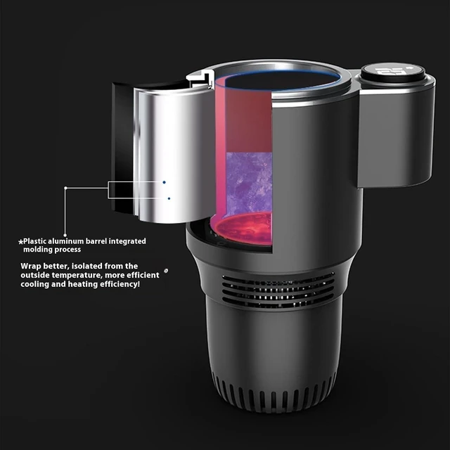 Alt view image 6 of 7 - Touch Control Heated Cooling Cup Holder for Bottles Beverage Digital Car and Heating Mug 12v 36w Auto and Heating