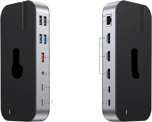 Main image of 15 in 1 USB C Docking Station Laptops HUB-4K60Hz 3 HDMI RJ45 SD/TF Audio PD 100W Adapter Compatible for MacBook Pro Air(15in1 2HDMI DP VGA)