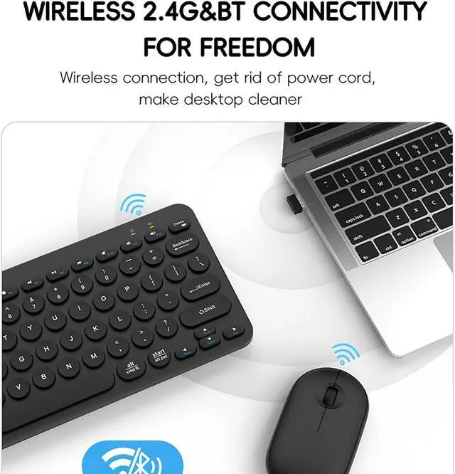 Alt view image 7 of 7 - Wireless Keyboard and Mouse Combo, Digital Signage Displays Accessory, 2.4GHz USB Receiver, 1200 DPI Business Mouse, Wireless Keyboard and Mouse for PC, Windows, MAC, Desktop, Laptop
