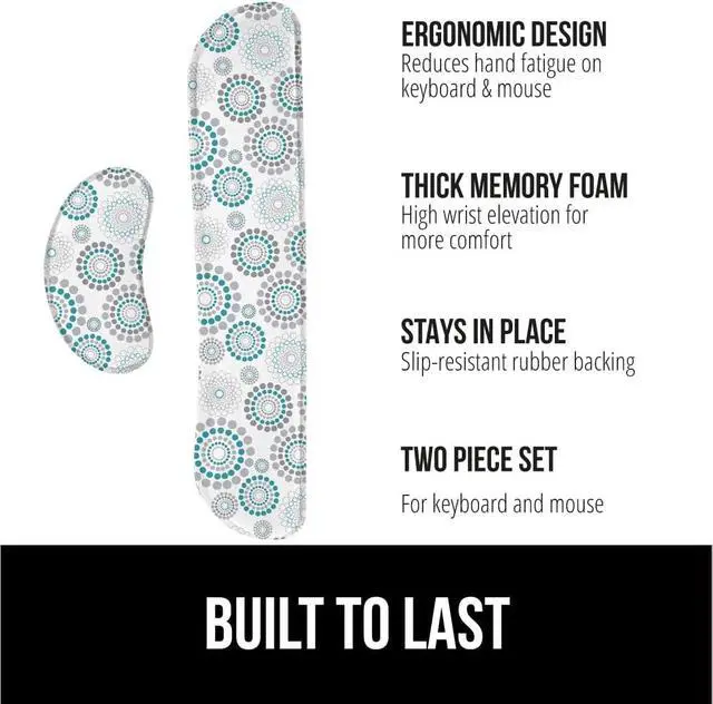 Alt view image 2 of 7 - Gorilla Grip Silky Gel Memory Foam Wrist Rest for Computer Keyboard and Laptop Lap Desk with Phone Holder, Wrist Rest 2 Piece, Lap Desk Size 16.5"x11.8", Both Color Spiral, 2 Item Bundle