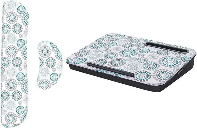 Main image of Gorilla Grip Silky Gel Memory Foam Wrist Rest for Computer Keyboard and Laptop Lap Desk with Phone Holder, Wrist Rest 2 Piece, Lap Desk Size 16.5"x11.8", Both Color Spiral, 2 Item Bundle