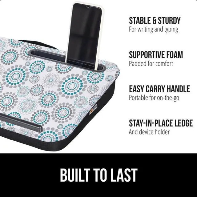 Alt view image 6 of 7 - Gorilla Grip Silky Gel Memory Foam Wrist Rest for Computer Keyboard and Laptop Lap Desk with Phone Holder, Wrist Rest 2 Piece, Lap Desk Size 16.5"x11.8", Both Color Spiral, 2 Item Bundle