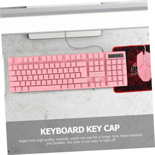Alt view image 2 of 7 - HOMSFOU Wired Gaming Keyboard Mouse Headset Combo Backlit Design Ergonomic Keycaps for Laptop Gamers Set for Game and Office Use