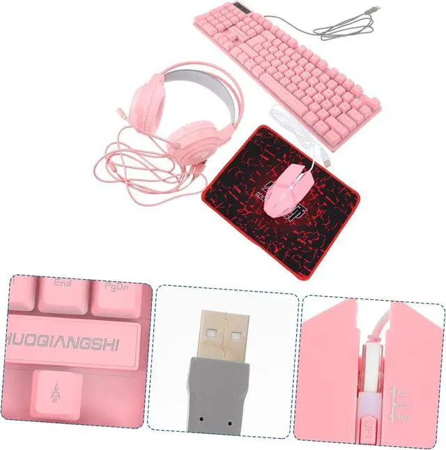 Alt view image 7 of 7 - HOMSFOU Wired Gaming Keyboard Mouse Headset Combo Backlit Design Ergonomic Keycaps for Laptop Gamers Set for Game and Office Use