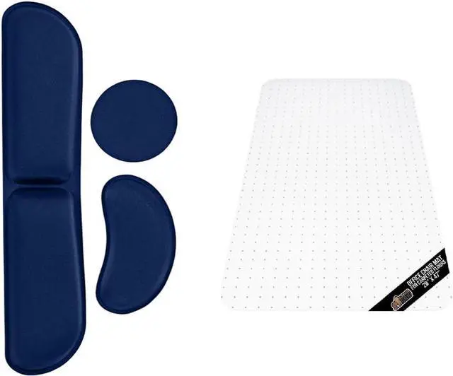 Main image of GORILLA GRIP Wrist Rest Set, Setof3, NavyBlue and Office Chair Mat, 29x47, Clear Bundle