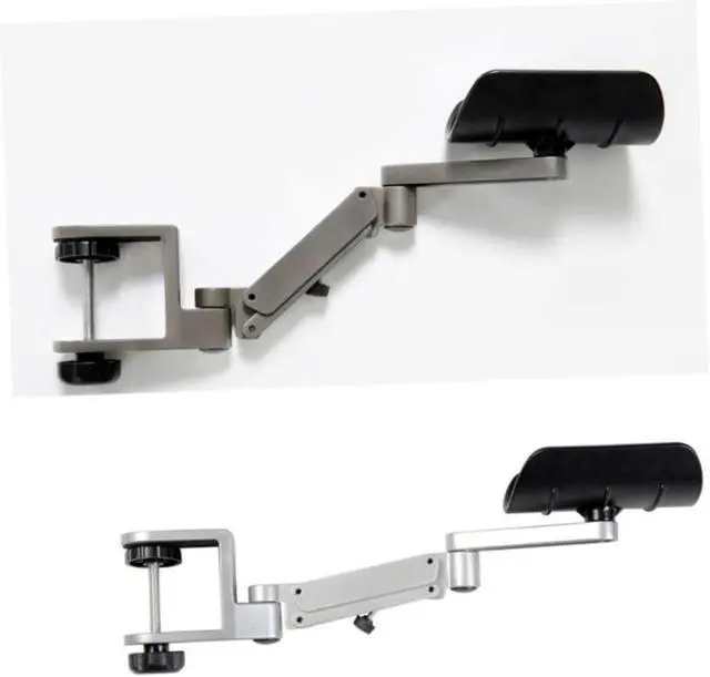 Alt view image 3 of 7 - VILLCASE Ergonomic Adjustable Computer Bracket with Wrist Support Aluminum Arm Rest for Desk Alleviates Shoulder Pain for Home Office and Gaming Use Silver