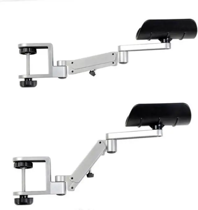Alt view image 6 of 7 - VILLCASE Ergonomic Adjustable Computer Bracket with Wrist Support Aluminum Arm Rest for Desk Alleviates Shoulder Pain for Home Office and Gaming Use Silver