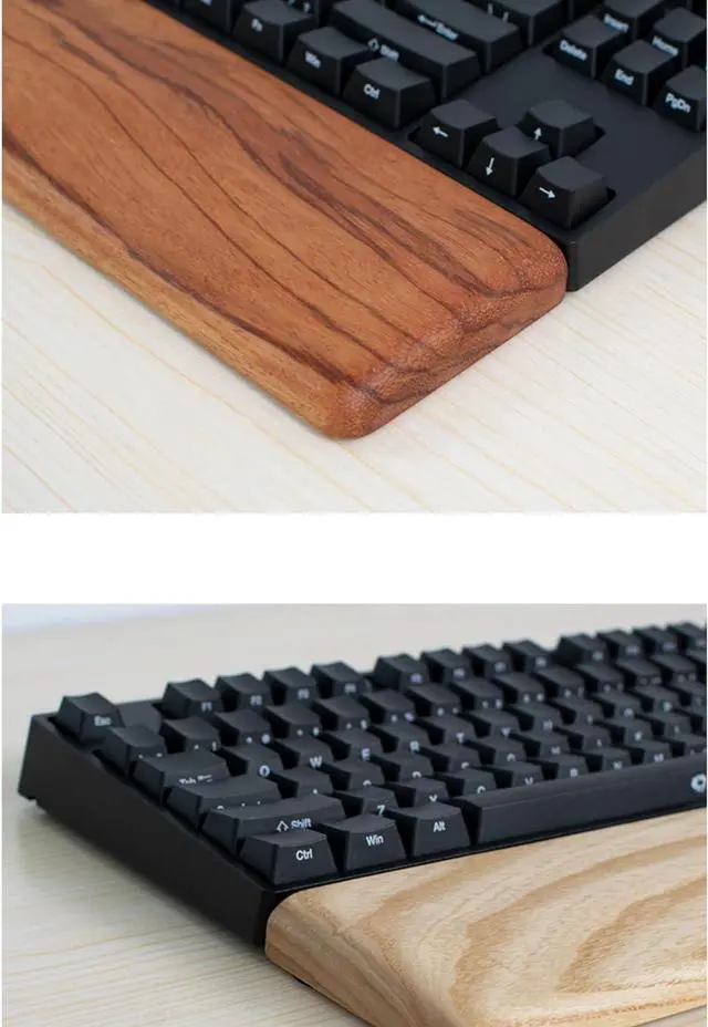 Alt view image 4 of 7 - Wrist Rest Wooden Keyboard Palm Rest Wrist Rest, Suitable for Computer Keyboard Palm Rest, Enhance Typing Experience, Suitable for Games and Office Wrist Pad(A,33x8cm)