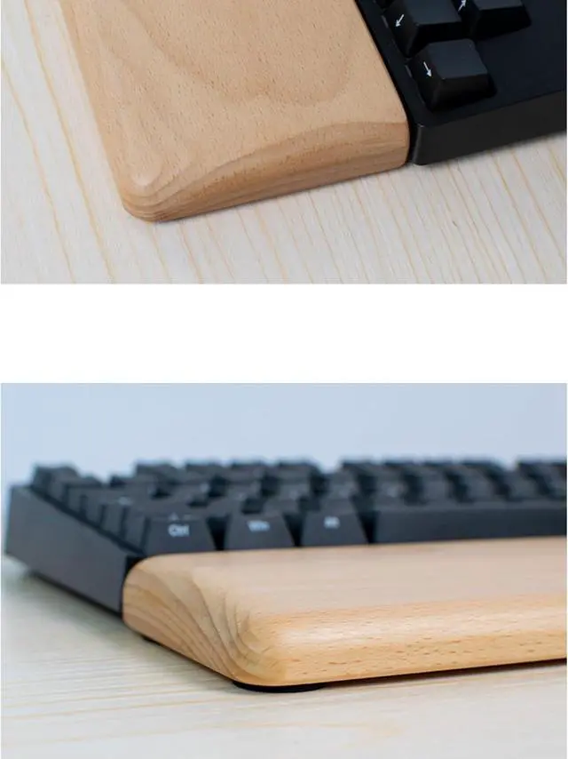 Alt view image 5 of 7 - Wrist Rest Wooden Keyboard Palm Rest Wrist Rest, Suitable for Computer Keyboard Palm Rest, Enhance Typing Experience, Suitable for Games and Office Wrist Pad(A,33x8cm)