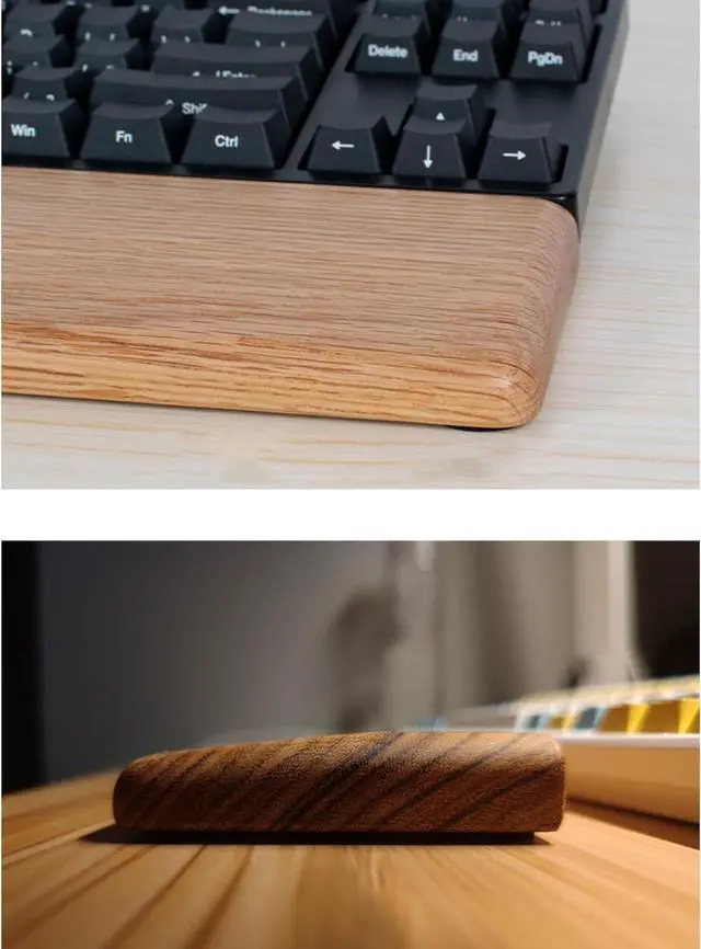 Alt view image 6 of 7 - Wrist Rest Wooden Keyboard Palm Rest Wrist Rest, Suitable for Computer Keyboard Palm Rest, Enhance Typing Experience, Suitable for Games and Office Wrist Pad(A,33x8cm)