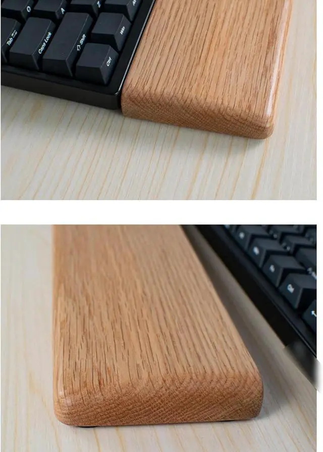 Alt view image 7 of 7 - Wrist Rest Wooden Keyboard Palm Rest Wrist Rest, Suitable for Computer Keyboard Palm Rest, Enhance Typing Experience, Suitable for Games and Office Wrist Pad(A,33x8cm)