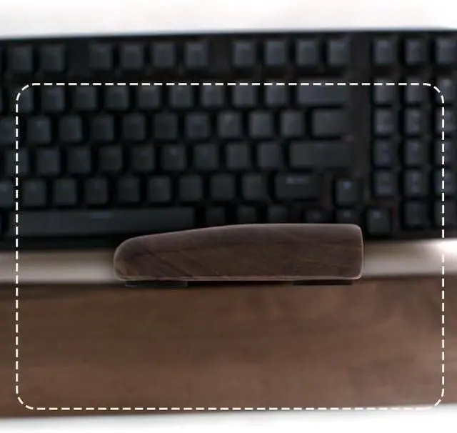 Alt view image 6 of 6 - Wrist Rest Keyboard Palm Rest Wooden Keyboard Palm Rest, Comfortable Keyboard Wrist Rest for Computer, Laptop, Home and Office Wrist Pad(B,33cm)