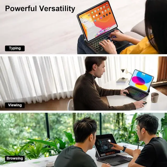 Alt view image 7 of 7 - for iPad 11th (A16) & 10th Generation Case with Keyboard  Magic-Style Magnetic  Floating Cantilever Stand - Multi-Touch Trackpad Keyboard Case for iPad 11 inch 2025&10th Gen 10.9 inch (Black)