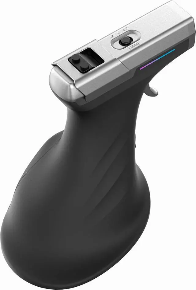 Alt view image 3 of 7 - ErgoStrike7: Next-Gen FPS Gaming Mouse with Recoil (Black) - FPS Gun Grip Mouse, Ergonomic Vertical Design, Wireless/Wired USB for PC Gamers