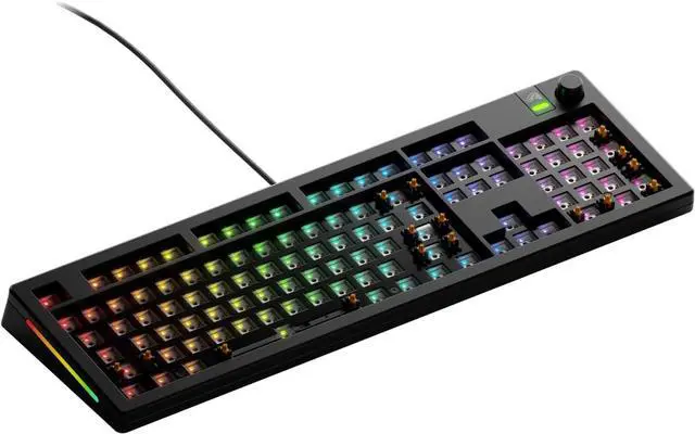 Main image of Glorious Gaming - GMMK 3 Barebones Custom Gaming Keyboard Kit with Knob, 100% Mechanical Keyboard Full Size, Modular Gasket System, Hotswappable MX, Sound Dampening Foam, Aluminum Switch Plate (Black)