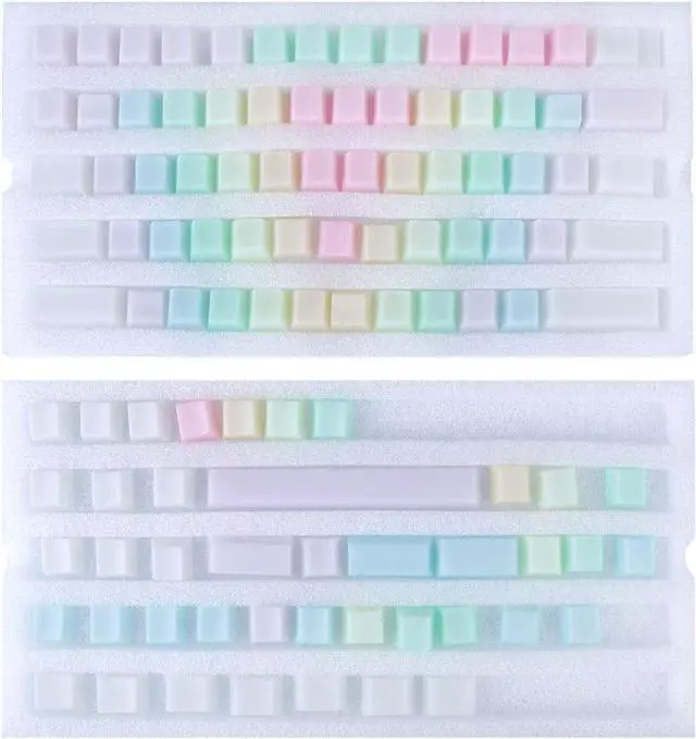 Main image of POM Jelly Keycaps Doubleshot Translucent OEM Profile for 61/87/104/108 Keys PC Gaming Mechanical Keyboards (Rainbow)
