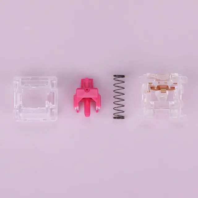 Alt view image 3 of 7 - Gateron Aliaz Silent Pink Keyboard Switches, 5-Pin Tactile 60gf Switches,Black-Plated Spring Key Switches,Suitable for Mechanical Keyboards (90PCS)