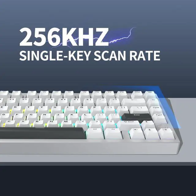 Alt view image 3 of 7 - MG75PRO 81 Keys Wired Magnetic Switch Mechanical Keyboard, Hall Effect, 8KHZ/ARGB/CNC Aluminum, Gasket Structure Gaming Keyboard(Silver