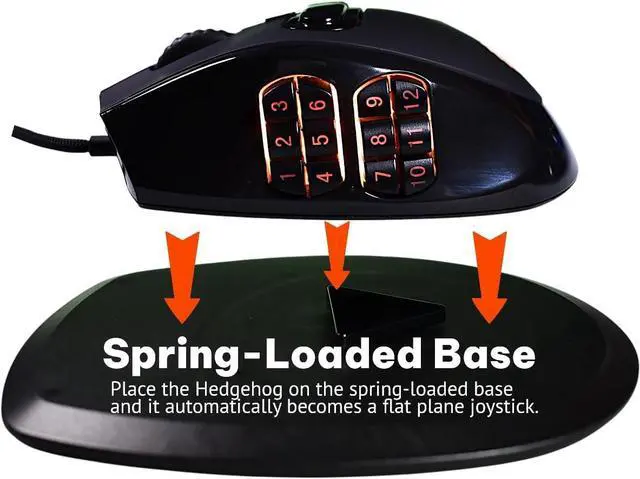 Alt view image 2 of 7 - MMO Mouse - 23 Programmable Buttons, 16 000 DPI Optical Sensor, Switch to Joystick Mode with Spring-Loaded Base - PC, Mac, and Linux