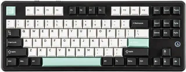 Main image of MechLands AJAZZ AK870 V2 TKL Gasket Mechanical Keyboard, BT5.0/2.4GHz/USB-C Wireless Gaming Keyboard with 10000mAh Battery, RGB Backlits, 5-Layer Padding, NKRO for Win/Mac (Black Green)