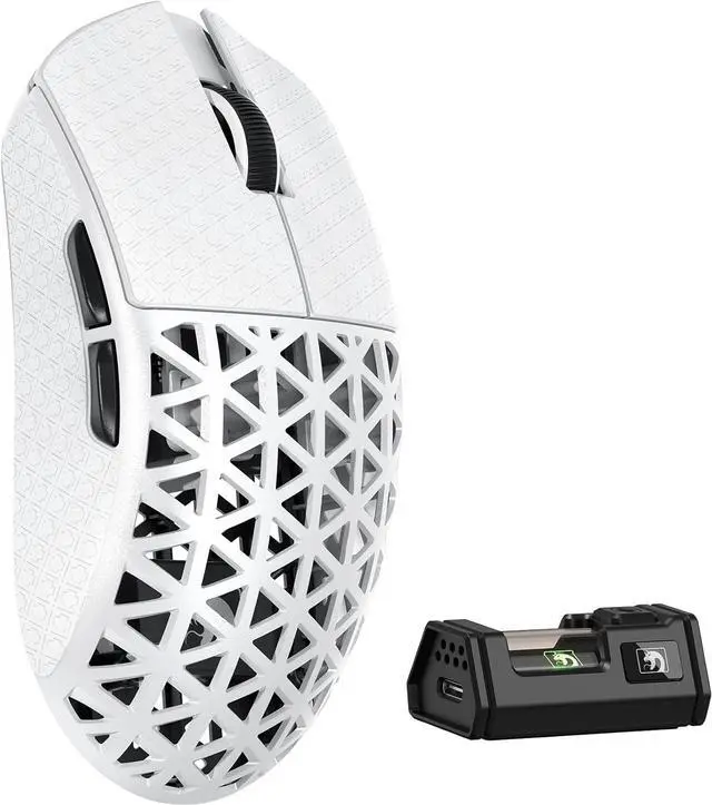 Main image of MAMBASNAKE M5 Ultra Carbon Fiber 8KHz Wireless Gaming Mouse,PAW3950MAX Sensor 42K DPI,39g Lightweight Tri-Mode 2.4GHz/BT/Wired Computer Mice,Web Driver Support,for Win/Mac/FPS/MOBA/Esports-White (B)